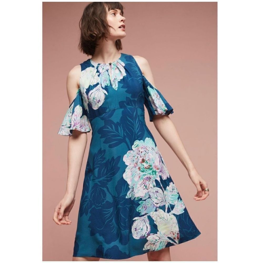 Anthropologie Elia Open-Shoulder Dress Maeve size 4